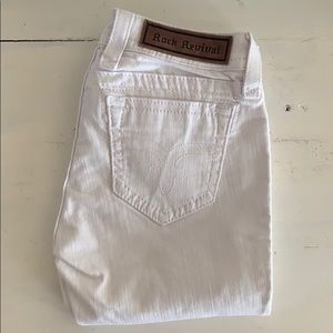 RT rock revival White distressed skinny 27